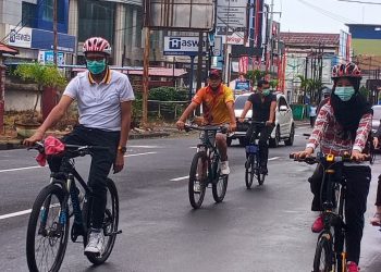 Gowes Ria Gubernur Irwan Prayitno Ajak Patuhi Protokol Kesehatan