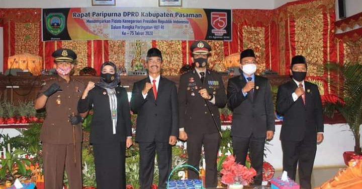 Bupati Pasaman Hadiri Rapat Paripurna Istimewa Peringati HUT RI Ke-75
