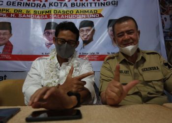 Sandiaga Uno Ajak Masyarakat Sumbar Pilih Nasrul Abit-Indra Catri