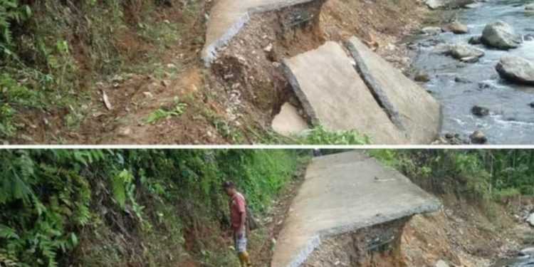 Jalan Terban, Warga Koto Pulai Kambang Harap Pemda Bangun Kembali