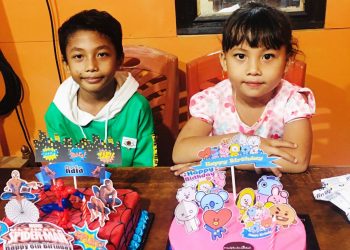 Roy Madea Oka Rayakan Ultah Dua Buah Hatinya