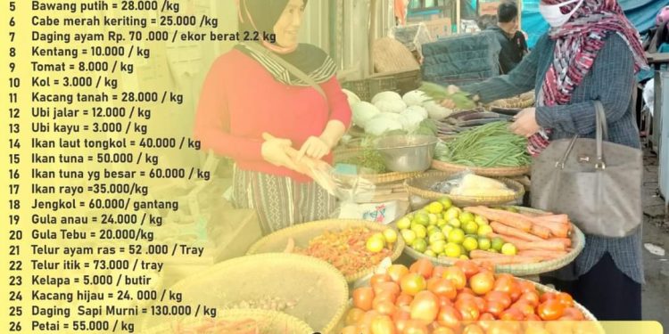 Inilah Harga Pangan Rabu 19 Januari 2022 di Solok Selatan