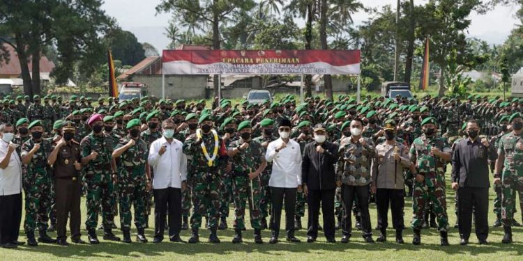 450 prajurit Batalyon 131/ Braja Sakti Pulang Tugas Jaga Perbatasan