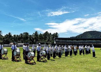 Jelang Upacara Kemerdekaan, Paskibra Solsel dan Drum Band Giat Berlatih