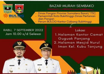 Pemko Bukittinggi Gelar Bazar Sembako Murah di Dua Lokasi