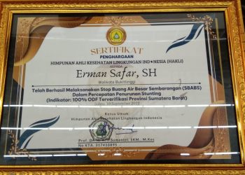 Wako Bukittinggi Raih Penghargaan Program S-BABS Dalam Upaya Percepatan Penurunan Stunting