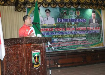 Wabup Sijunjung Buka Turnamen Tenis Meja Tingkat SLTP/SLTA